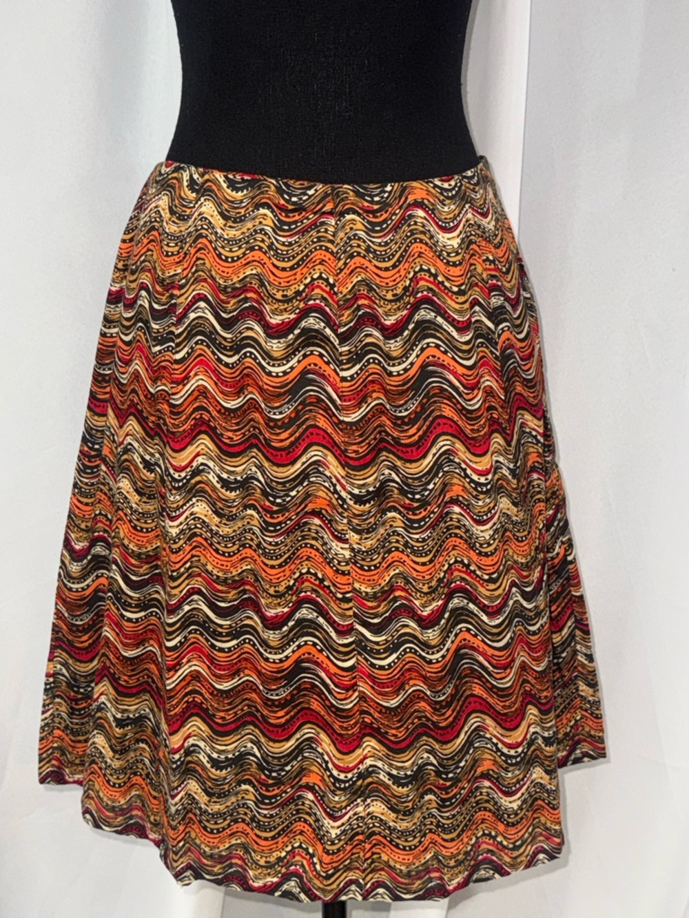 Wavy Multicolor Circle Skirt in Warm Autumn Tones
